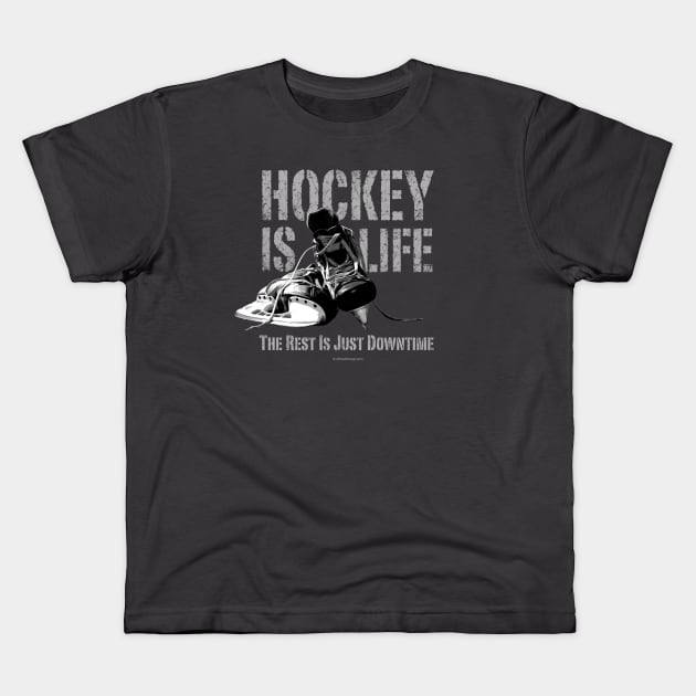 Hockey Is Life Kids T-Shirt by eBrushDesign